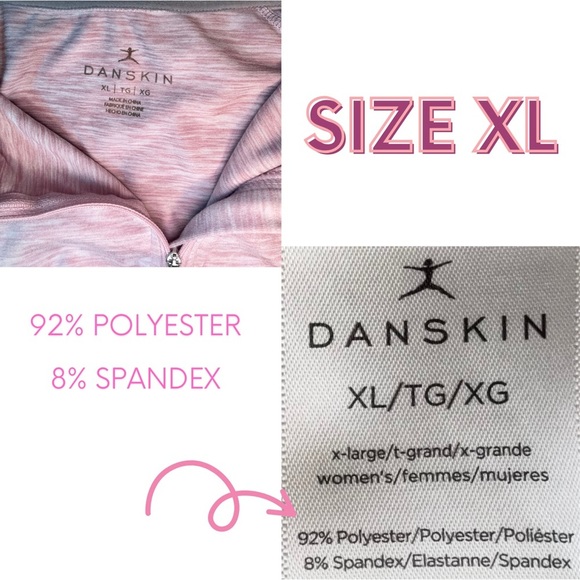 Danskin Activewear 3 PC Set - Gray Leggings, Pink Pullover & New Socks - Size XL - Picture 3 of 11